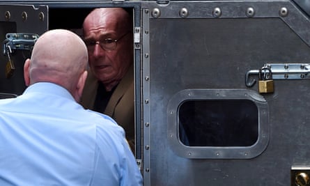 Roger Rogerson is escorted to a prison van at the Supreme Court in Sydney, Wednesday, 15 June, 2016.