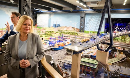 Nancy Faeser on a visit to the Miniatur Wunderland model railway attraction