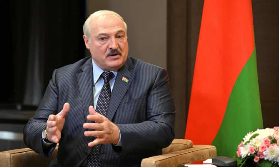 Belarusian President Alexander Lukashenko meeting with Russian President Vladimir Putin in Sochi, Russia.