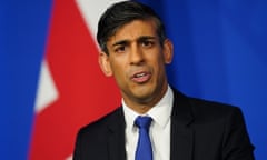 Rishi Sunak during a press conference 