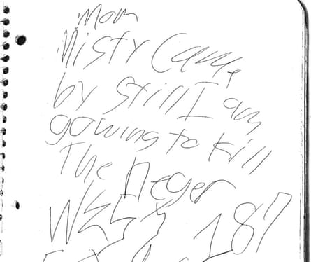 The note from Misty Caylor’s brother Mark.