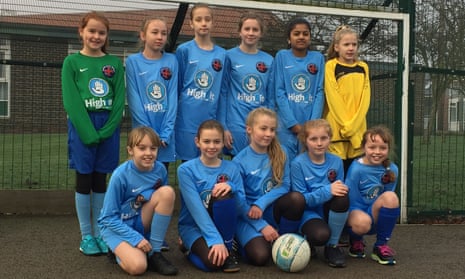 Members of the girls’ football team at Lumley junior school near Chester-Le-Street.
