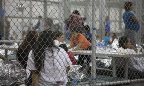 A June photo released by US Customs and Border Protection (CBP) shows undocumented people at the central processing center in McAllen, Texas. 