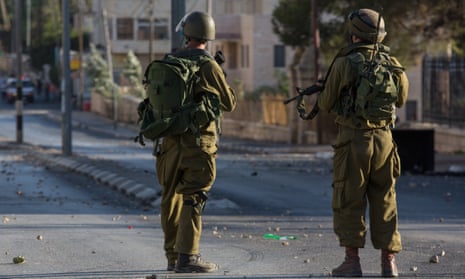 Israeli Defence Forces troops on patrol.