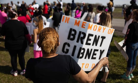 Protesters gather at a rally over conditions inside the Marion Correctional Institution in Marion, Ohio, on 2 May.