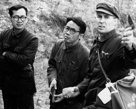 Edward Derbyshire, right, on a field excursion in China, 1980