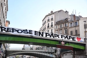 Marseille fans pay their respects to Pape Diouf.