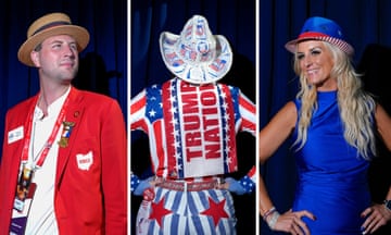 Triptych of Donald Trump supporters