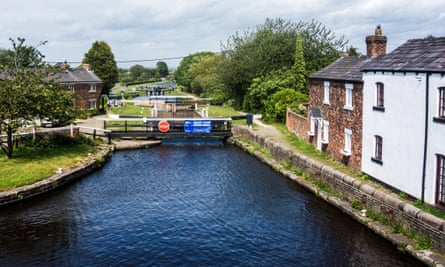 The historic Leeds & Liverpool Canal at Tarleton, where a lock joins it to the Lancaster Canal.