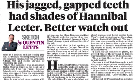 Daily Mail screen grab on Zack Polanski