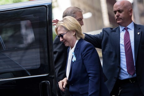Hillary Clinton after leaving her daughter’s apartment in New York