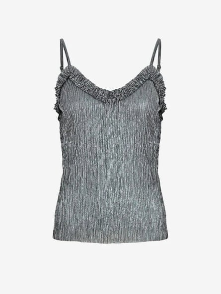Sikver crinkled camisole