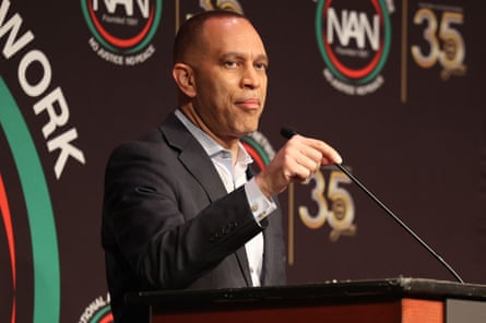 A man speaks into a microphone