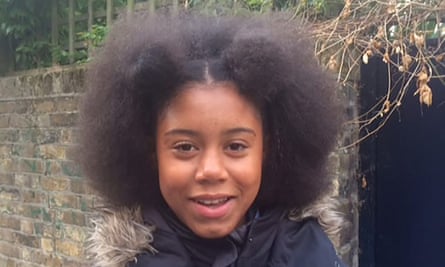 Ruby Williams’s hair at 14, the first time she was sent home from school.