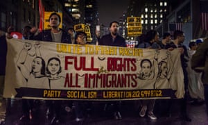 Anti-Trump protesters demonstrate in reaction to the US presidential election results in 2016.