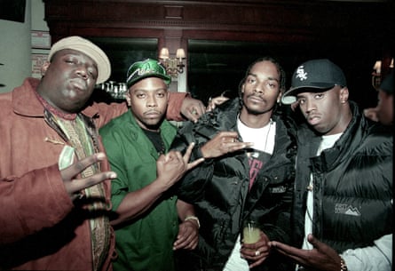 Biggie Smalls, Nate Dogg, Snoop Dogg and Combs, circa 1995.
