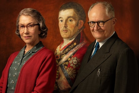 Helen Mirren and Jim Broadbent, with the Duke of Wellington.