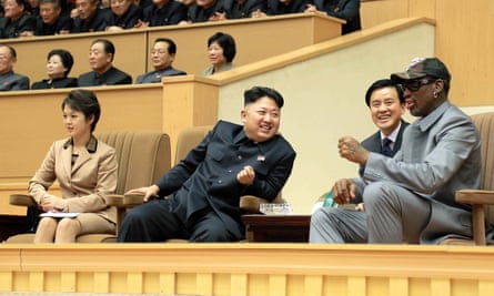 Kim Jong-un and Dennis Rodman, right, in Pyongyang in 2014