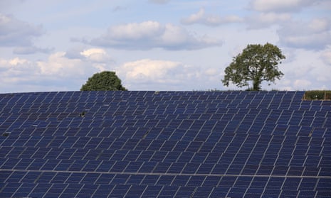 Solar panels at Low Bentham solar park in North Yorkshire