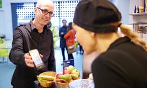 Stephen Walsh spends his hard-earned HullCoin credits on a cup of tea at the city’s Freedom Centre.