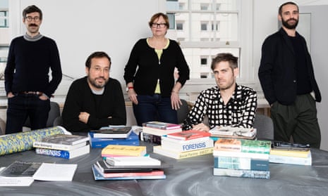 Space detectives … leading lights at London’s Centre for Research Architecture – from left, Lorenzo Pezzani, Eyal Weizman, Susan Schuppli, Alon Schwabe and Daniel Fernández Pascual.