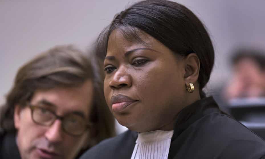 Fatou Bensouda in court, in formal legal costume