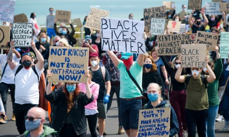 Protesters at a Black Lives Matter march in Margate.