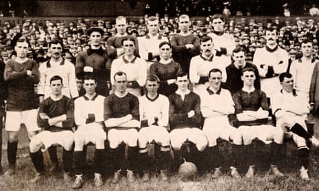 Manchester was dominated by City until 1907/08, when the upstart United, guided by City’s ex-idol Billy Meredith (middle row, third from left) sauntered to the title.