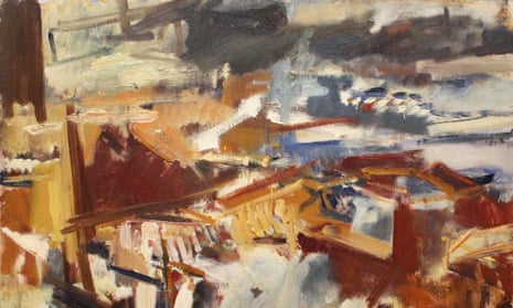 Detail from Greenwich from the Roof of the Royal Observatory, 1958, by Dennis Creffield.