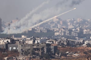 Gaza: a rocket being fired