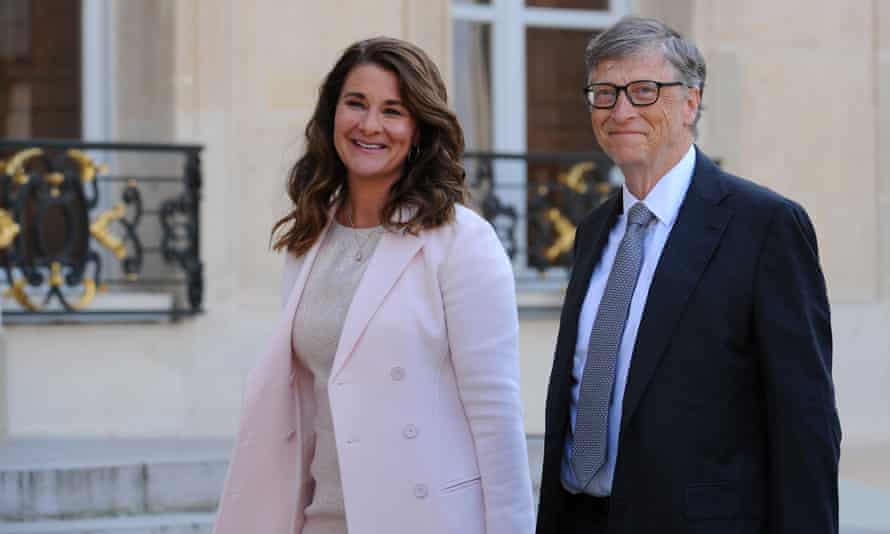 Bill and Melinda Gates in Paris, France, on 21 April 2017. Photograph: Frederic Stevens/Getty Images