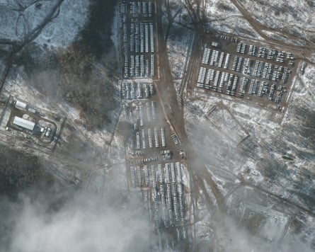 Satellite image of Russian troops and equipment