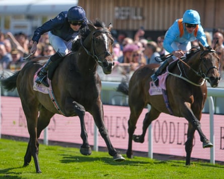 Lambourn (left) and Ryan Moore won over 12 furlongs in this year’s Chester Vase.