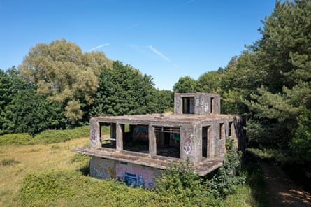 The control tower is open to the elements and at risk of collapse
