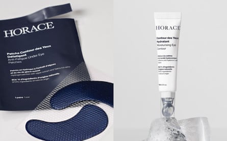 A packet of Horace eye masks and a tube of Horace eye serum.