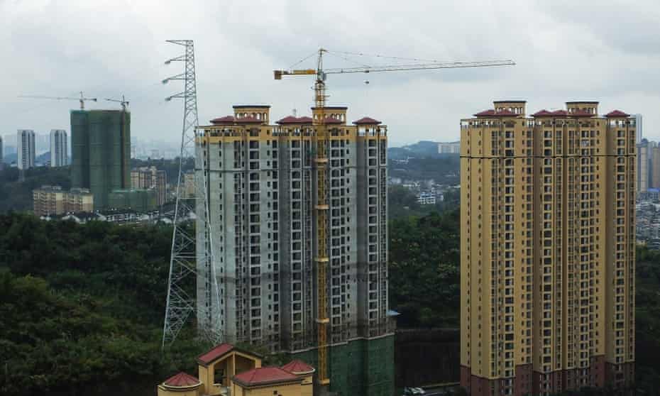 Residental buildings under construction in Yichang in China's central Hubei province.