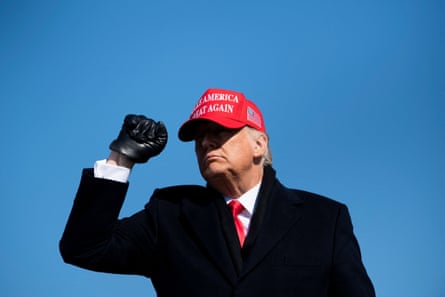 Donald Trump at a Maga rally in North Carolina.