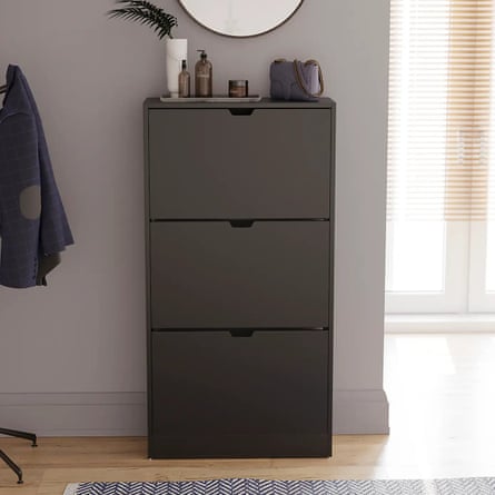 Dunelm Vida Designs 3 Tier Slot Handle Shoe Cabinet