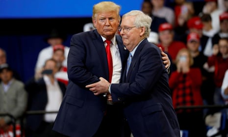Trump and Mitch McConnell at a campaign rally last November.
