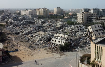 The ruins of Gaza City after Israel airstrikes earlier this month.