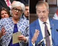 Caroline Voaden and Nigel Farage