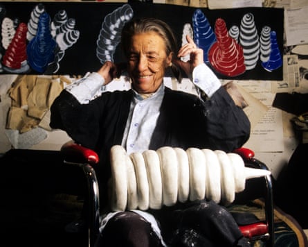 Louise Bourgeois in her home studio in Chelsea, New York.