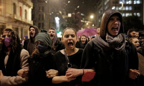 Protesters in Athens on Thursday after the deadly train crash in central Greece