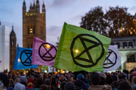 Extinction Rebellion protesters in Parliament Square on 17 November last year.