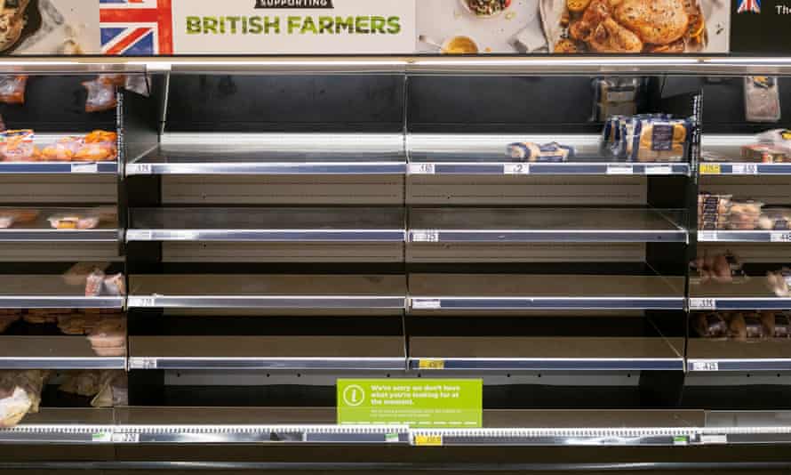 Empty shelves in an Asda store in October.