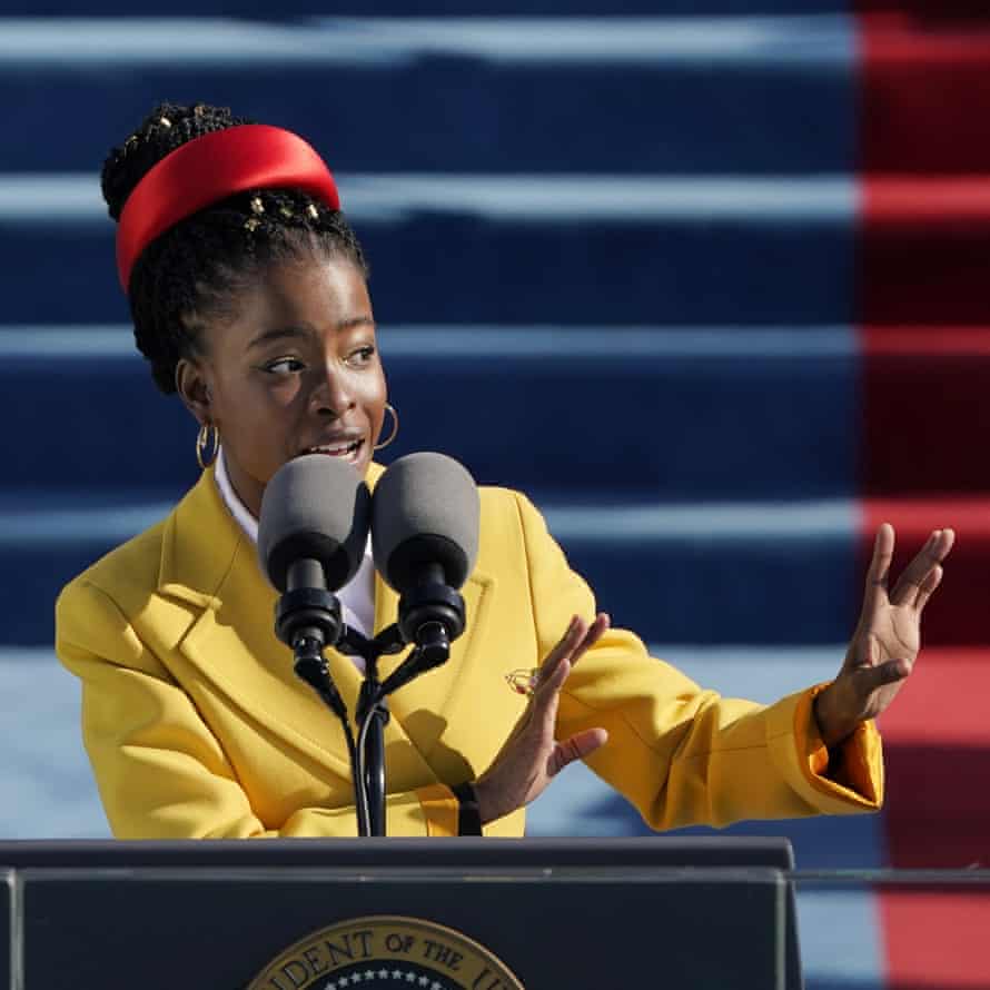 Gorman reads the poem during Joe Bidens' inauguration in Washington in January.
