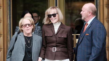 E Jean Carroll departs courthouse after verdict as Trump found guilty – video