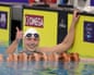 Katie Ledecky celebrates after winning the 1500m free on Wednesday in Austin, Texas.