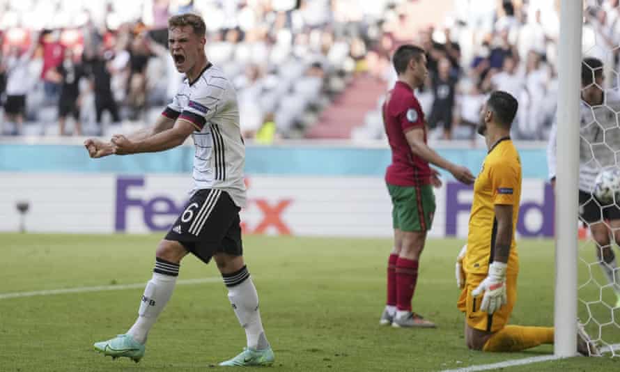 Joshua Kimmich celebrates after Germany’s second goal against Portugal