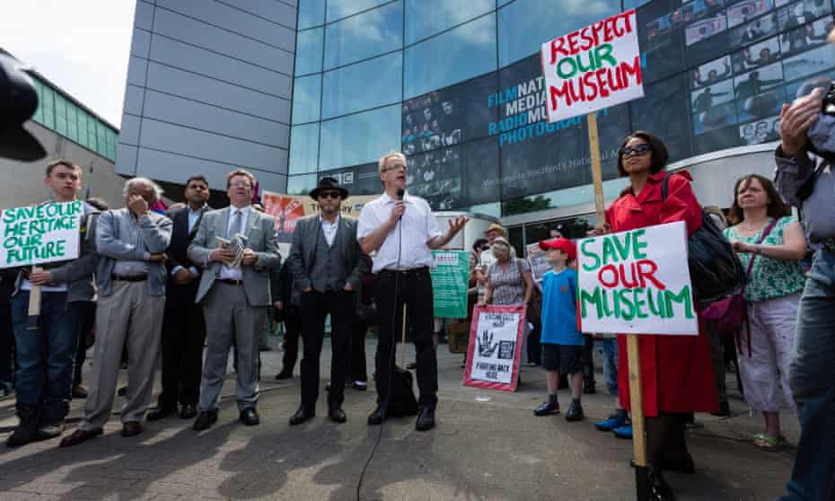 A demonstration outside the National Media Museum in Bradford.